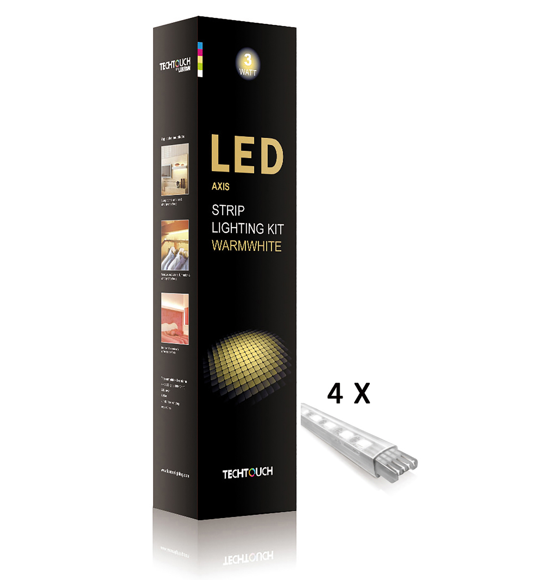 10082  Axis 3000K White Kit 4x9 LED Rigid Strips (3W)